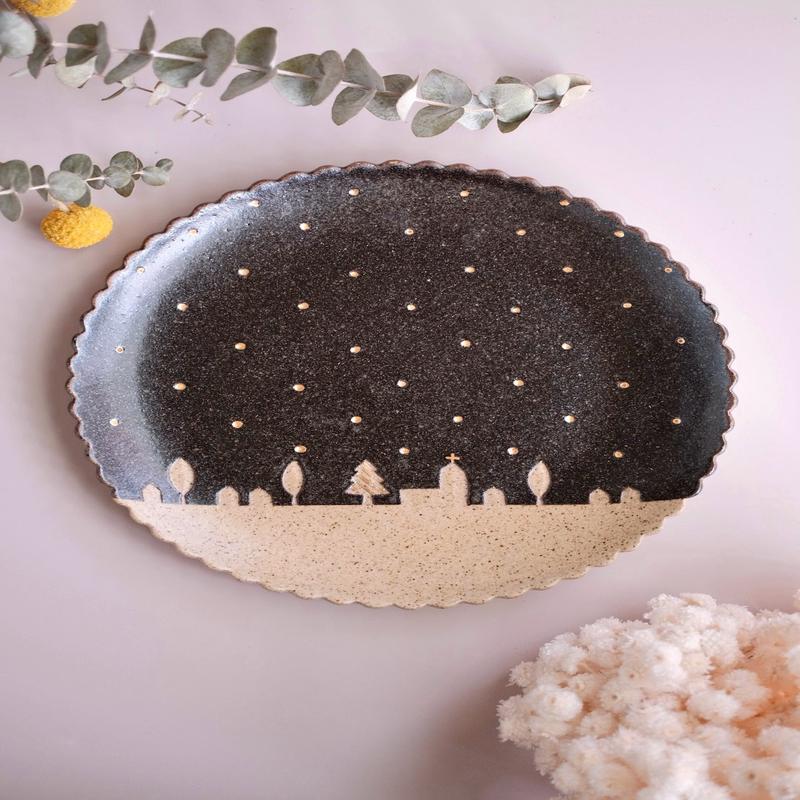 Ryoma Tanaka Large Flare Plate - Black Town