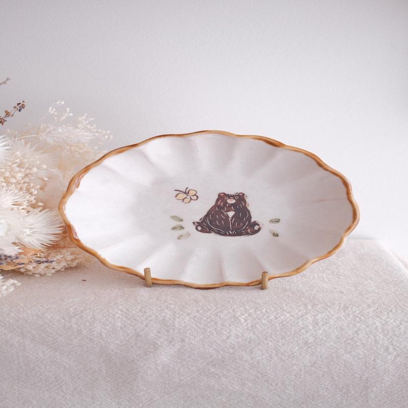 Kato Mikiko Flower-shaped Plate White Slip - MK29