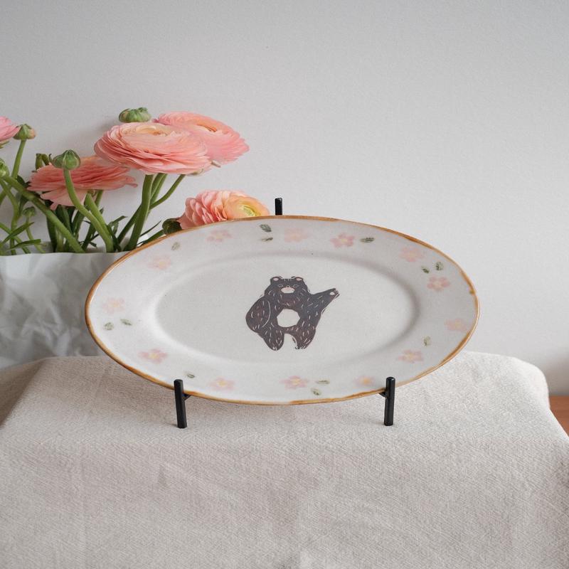 Kato Mikiko Oval Cake Plate - MK03