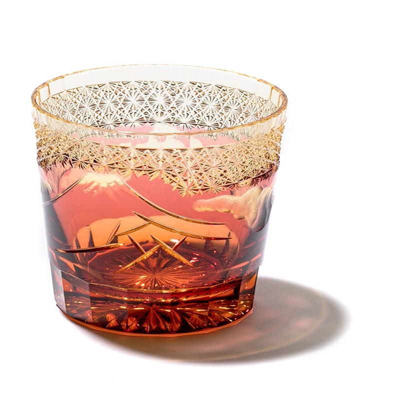 Harisho Yamada Glass - Whiskey Crystal Glass- Red