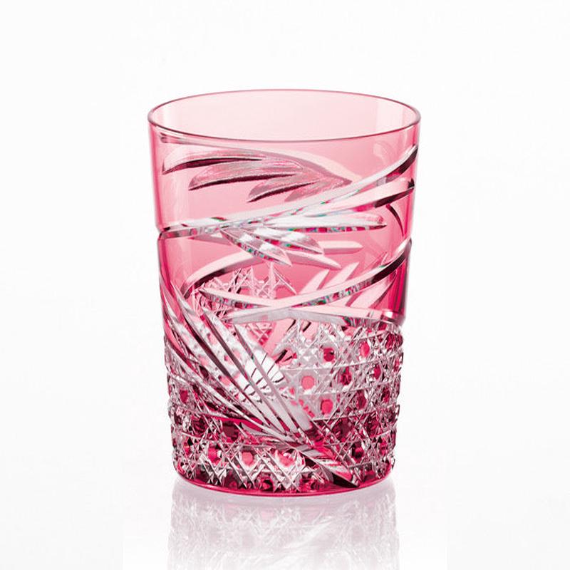Kagami Crystal - Whiskey Glass, Edo Kiriko Mai- Red