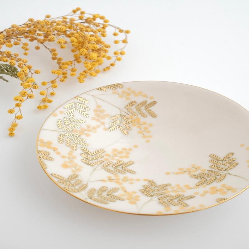 Natsumi Iino Gold Decor Small Plate - Mimosa NI002a