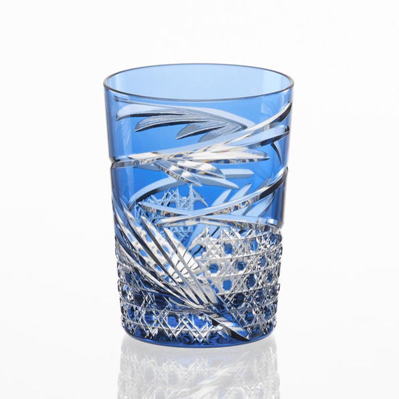 Kagami Crystal - Whiskey Glass, Edo Kiriko Mai- Blue