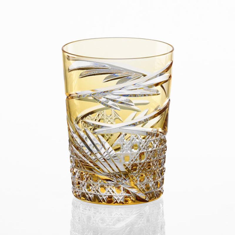 Kagami Crystal - Whiskey Glass, Edo Kiriko Mai- Yellow