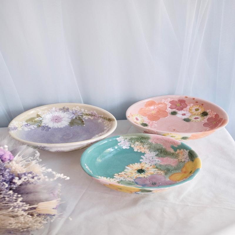 Seto Ware Flower Deep Plate