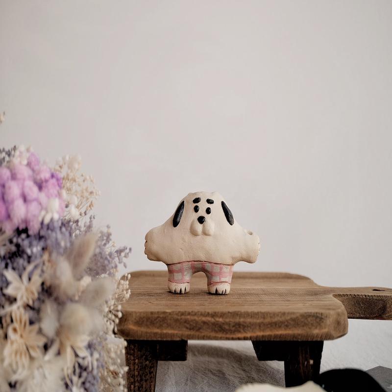 Harunyaaa - Flower Vase - Dog with Pink Check Shorts HY16-3
