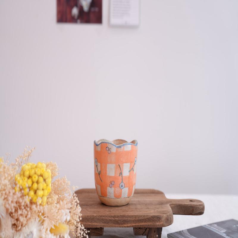 Cozy Nook - Checkered Pattern Mug with Round Bottom- CN20 #2