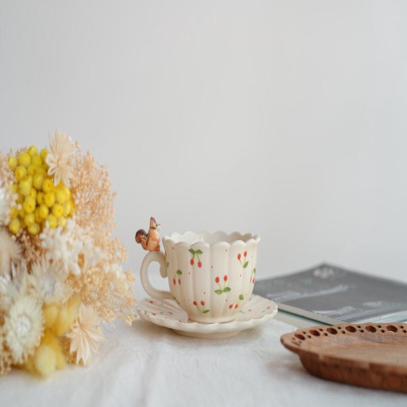 Sugar Poppo Mug with Saucer - Cherry SP18