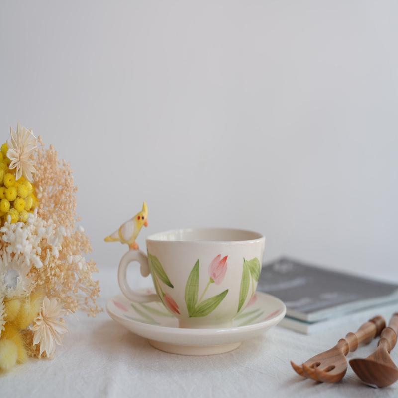 Sugar Poppo Mug with Saucer - Tulip SP15