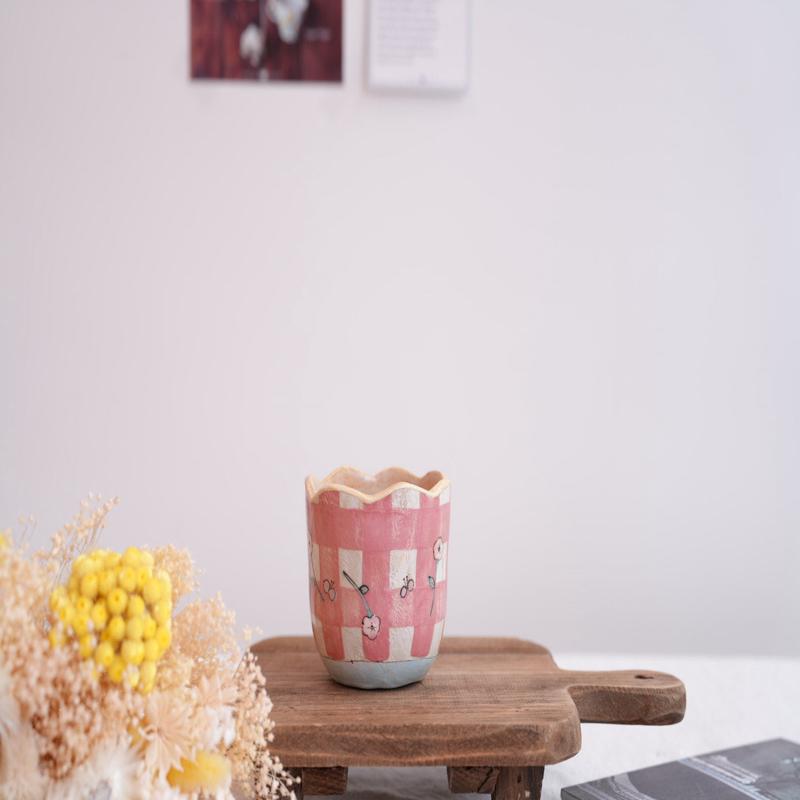 Cozy Nook - Checkered Pattern Mug with Round Bottom- CN20 #3