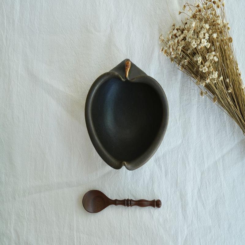 Hirokazu Furutani - Dark Brown Apple Shaped 14cm Bowl HF06