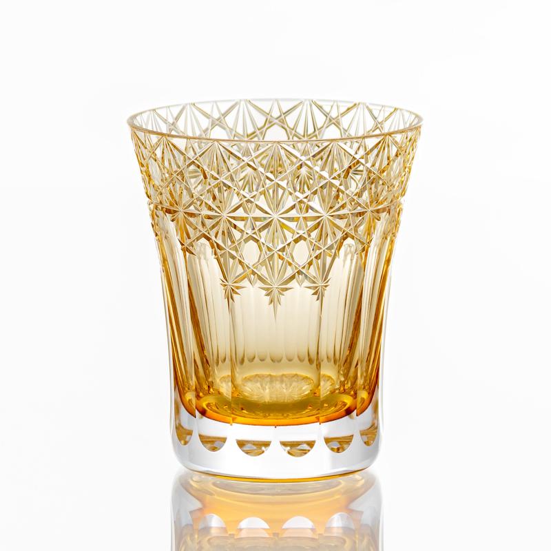 Kagami Crystal - Whiskey Glass, Edo Kiriko Yume-iro Yellow