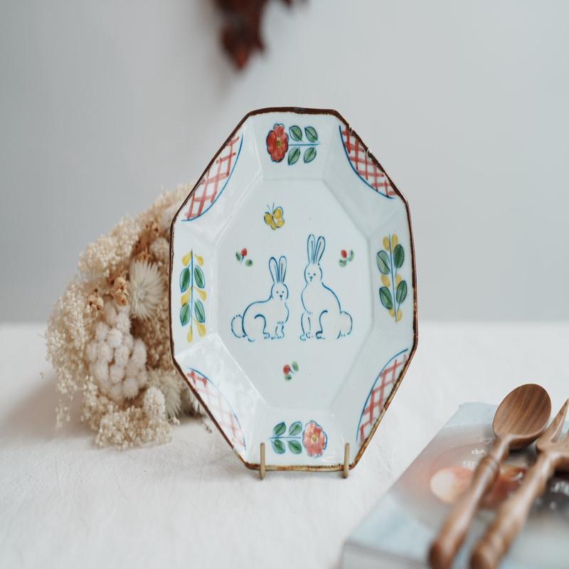 TATA Pottery Studio & - Porcelain Octagon Plate TP05 #1