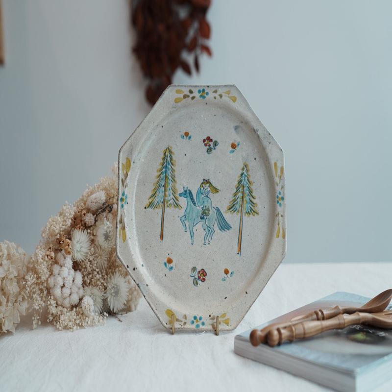 TATA Pottery Studio & - Slip Octagon Plate TP06 #1