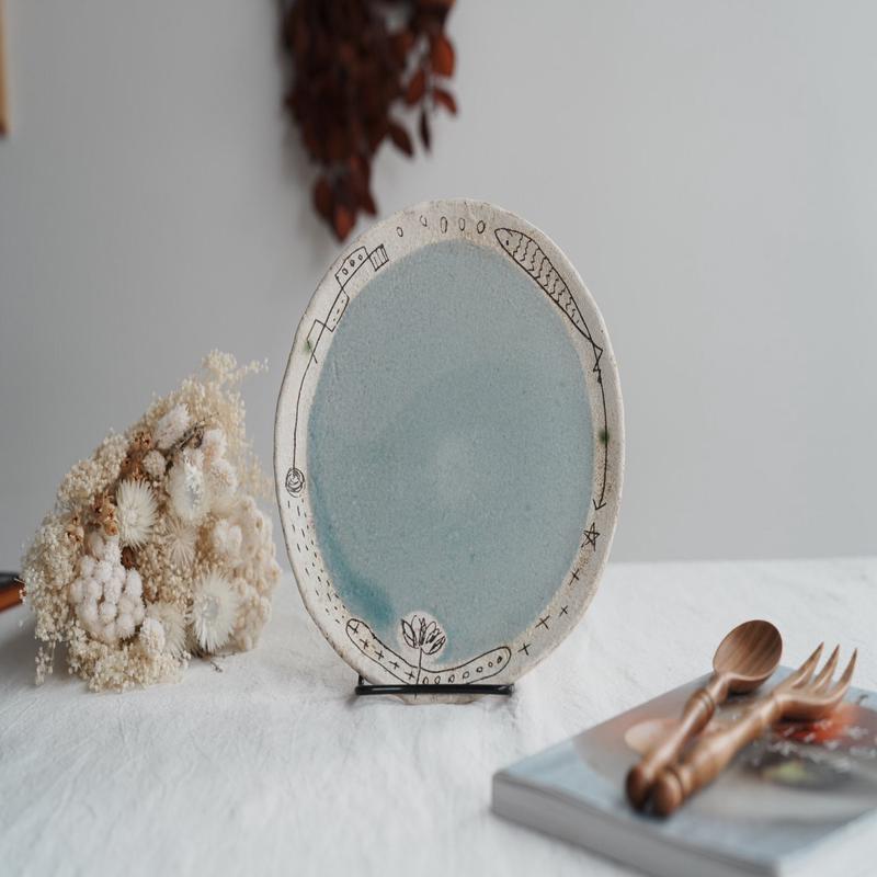 Akemi Suzuki - White Wall Plate 21cm AS03