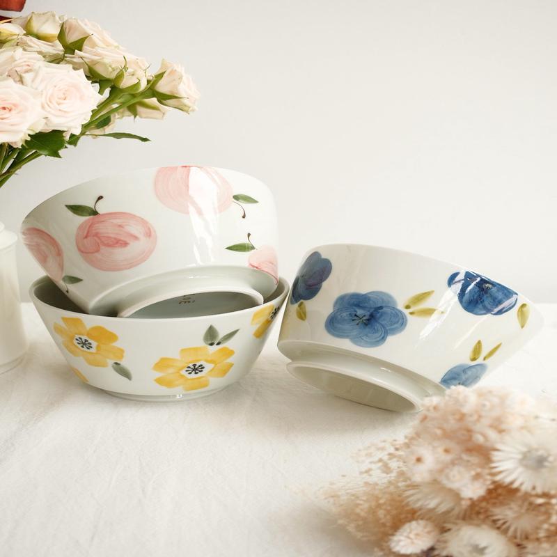 Hasami Ware Ramen Bowl Flower Collection