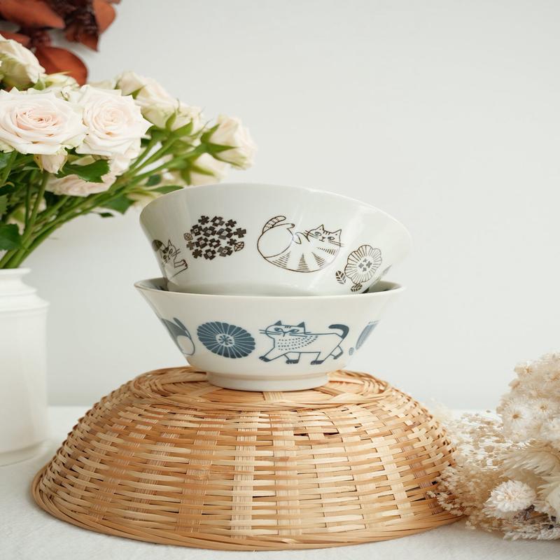 Hasami Ware Rice Bowl Cat Collection
