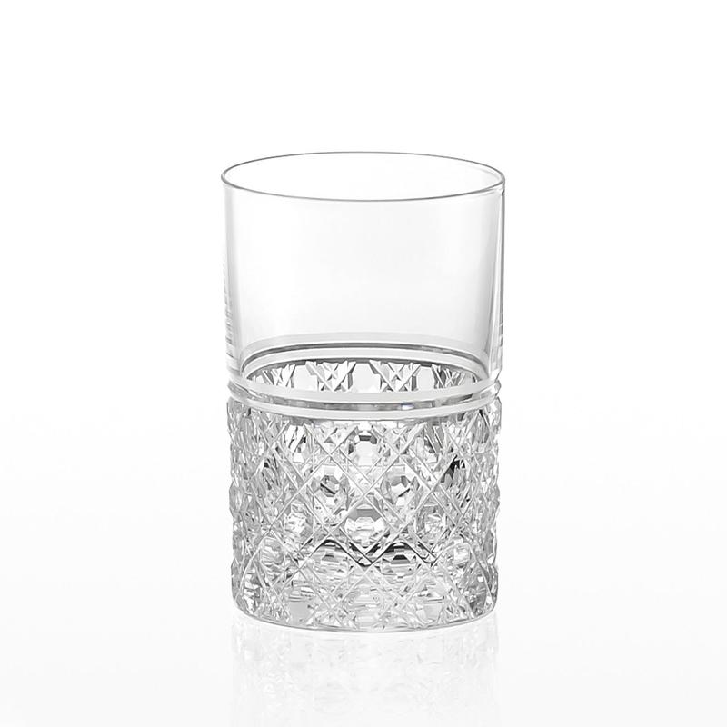 Kagami Crystal - Whiskey Glass, Edo Kiriko Octagonal Basket Weave