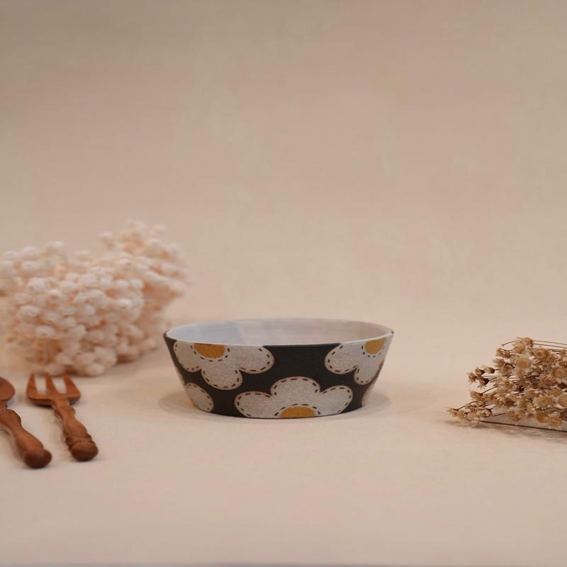 Kei Mitsumochi Flower Bowl - Black KM69
