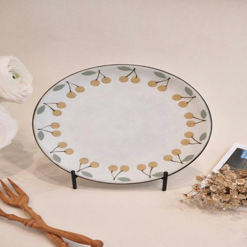 Kei Mitsumochi Large Plate - Yellow Cherry KM11