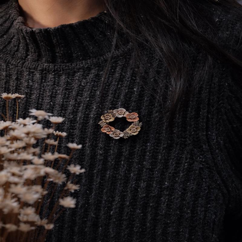 Michi Ito - Brooch - Poppy Wreath M24