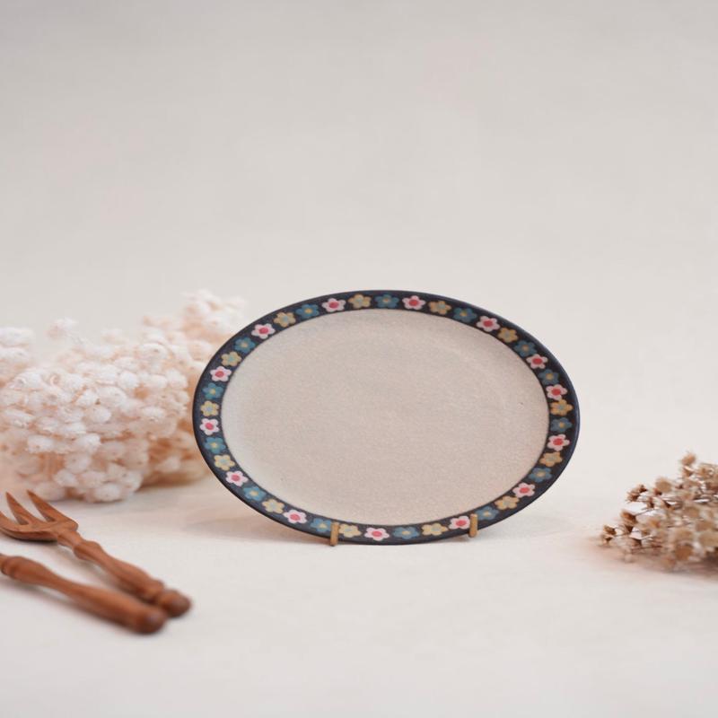 Kei Mitsumochi Flower Rim Small Plate KM83