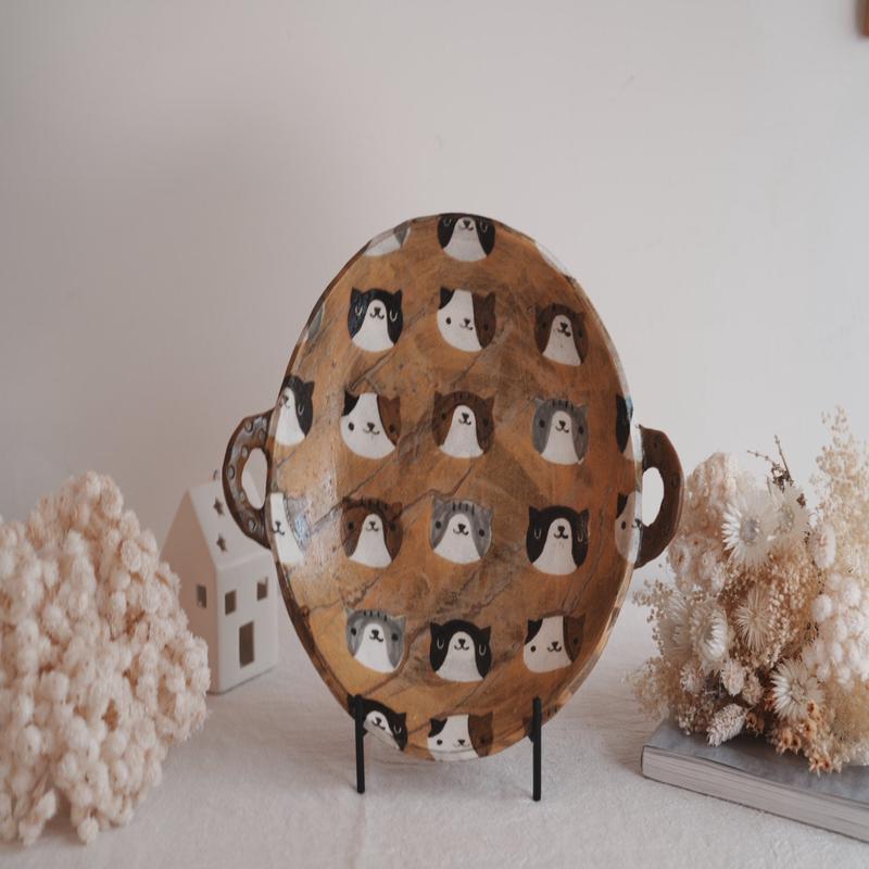 Fumiko Tsuchihashi - 24cm Round Plate with Handle FT08 #1