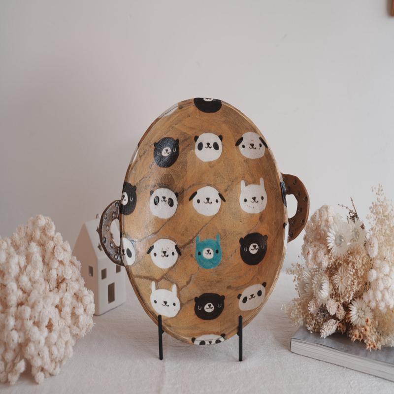 Fumiko Tsuchihashi - 24cm Round Plate with Handle FT08 #2