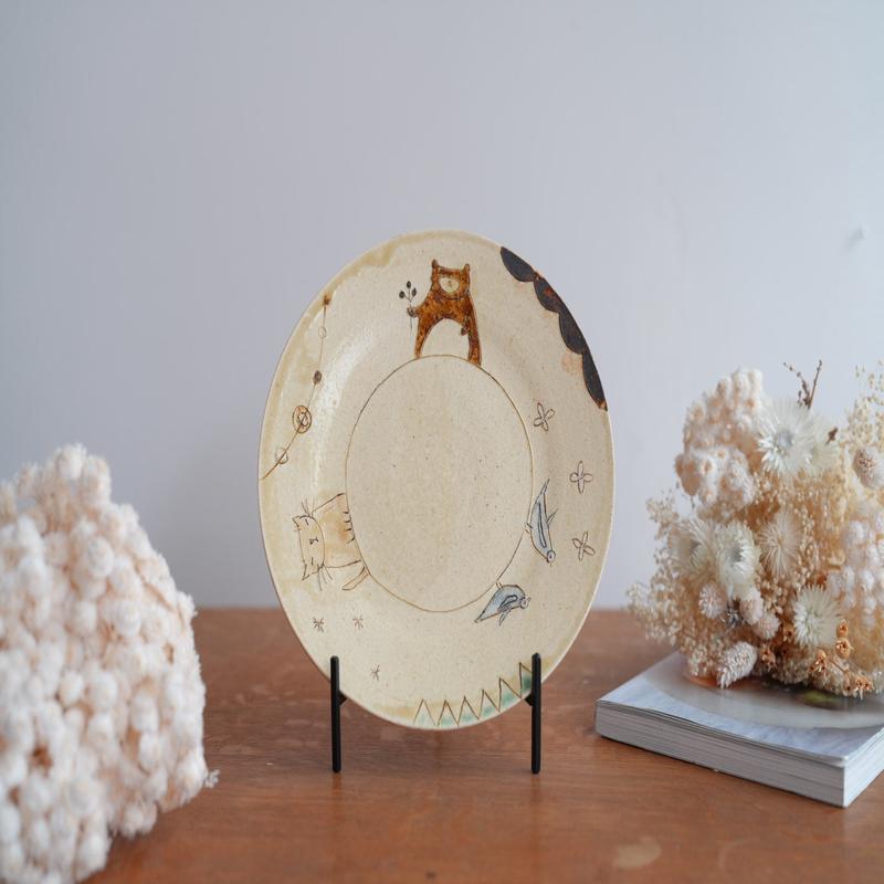 Shoko Hirano Cat Large Plate SR13 #2