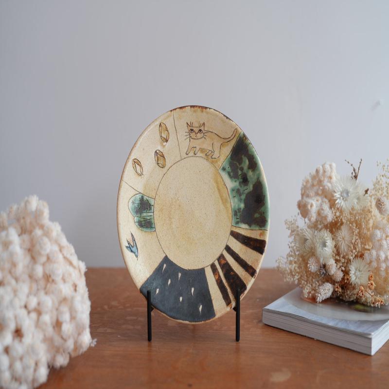 Shoko Hirano Cat Large Plate SR13 #5