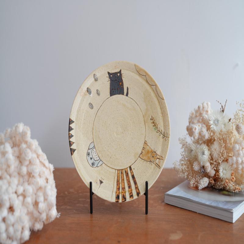 Shoko Hirano Cat Large Plate SR13 #6