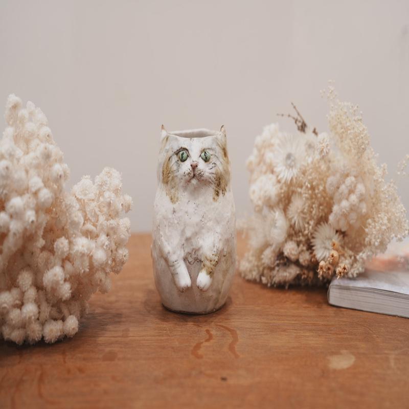 Shoko Matsuura Large Cat Flower Vase SM01 #2