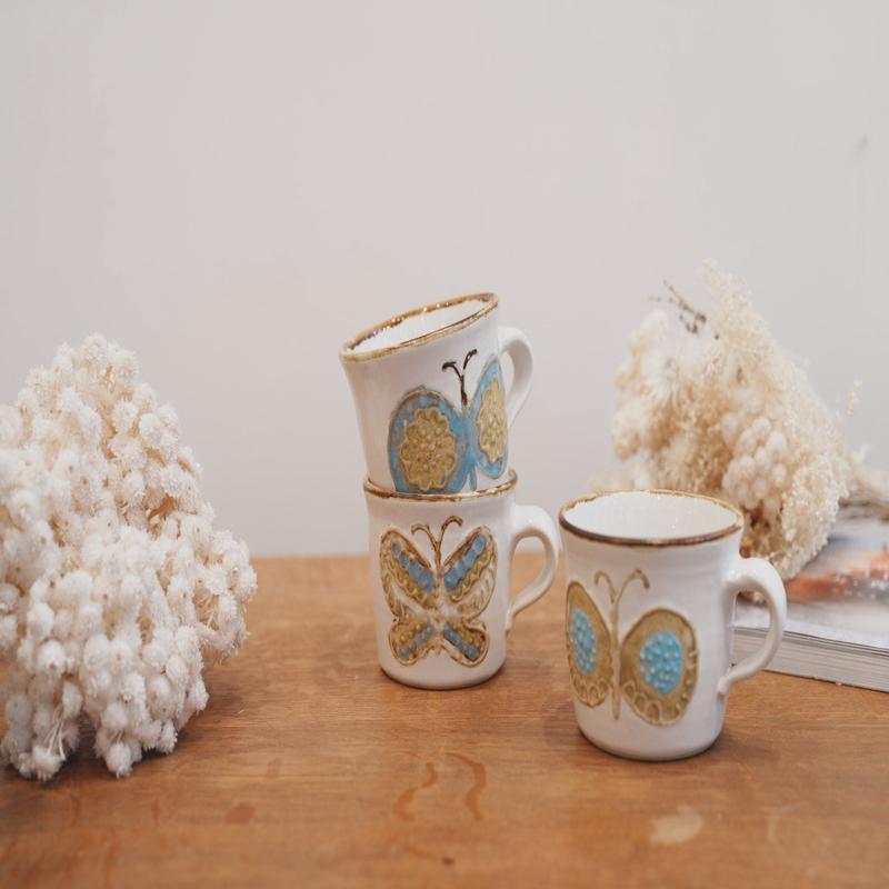 Tomoko Kubo White Butterfly Mug TK03