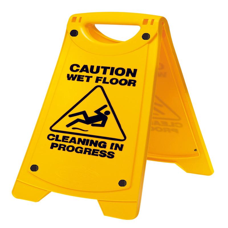 Non-Slip 'A' Frame Caution Wet Floor Sign - Yellow
