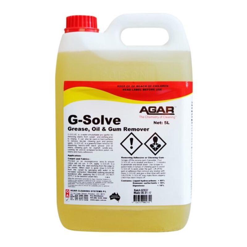 Agar G-Solve Grease, Oil and Gum Remover, 5L