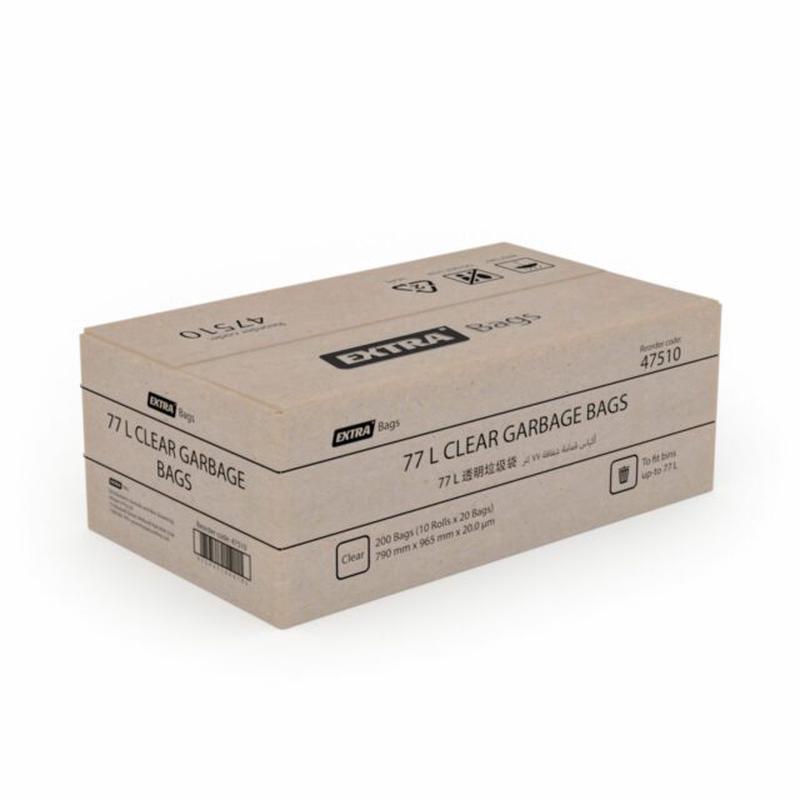 Best Hygiene 77L Clear Garbage Bags, 200 Bags