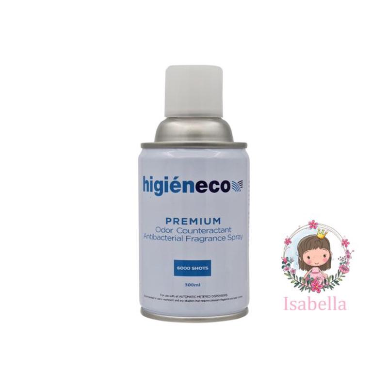 Higieneco Isabella Automatic Aerosol Air Freshener Fragrance Refill, Antibacterial, 300mL, 6000 Sprays