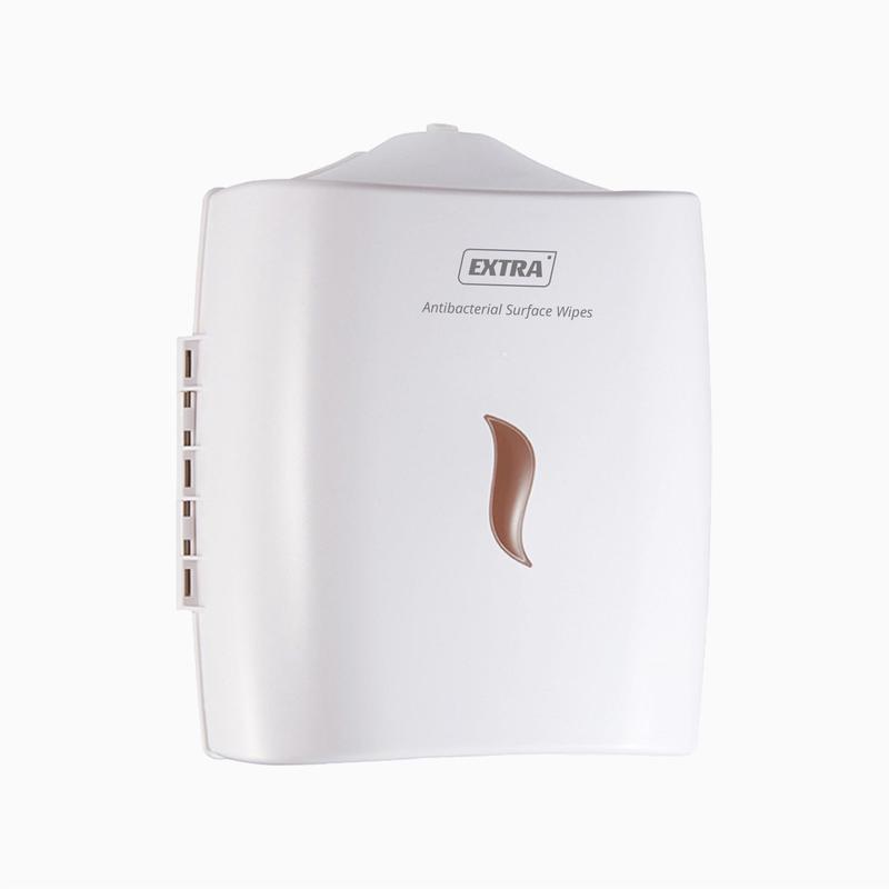 Extra Antibacterial Wet Wipe Dispenser Wall Mounted White