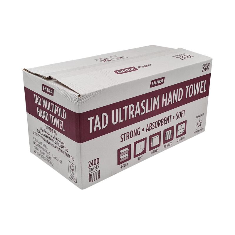 Extra TAD Ultraslim Paper Hand Towel, 23x24cm, 2400s