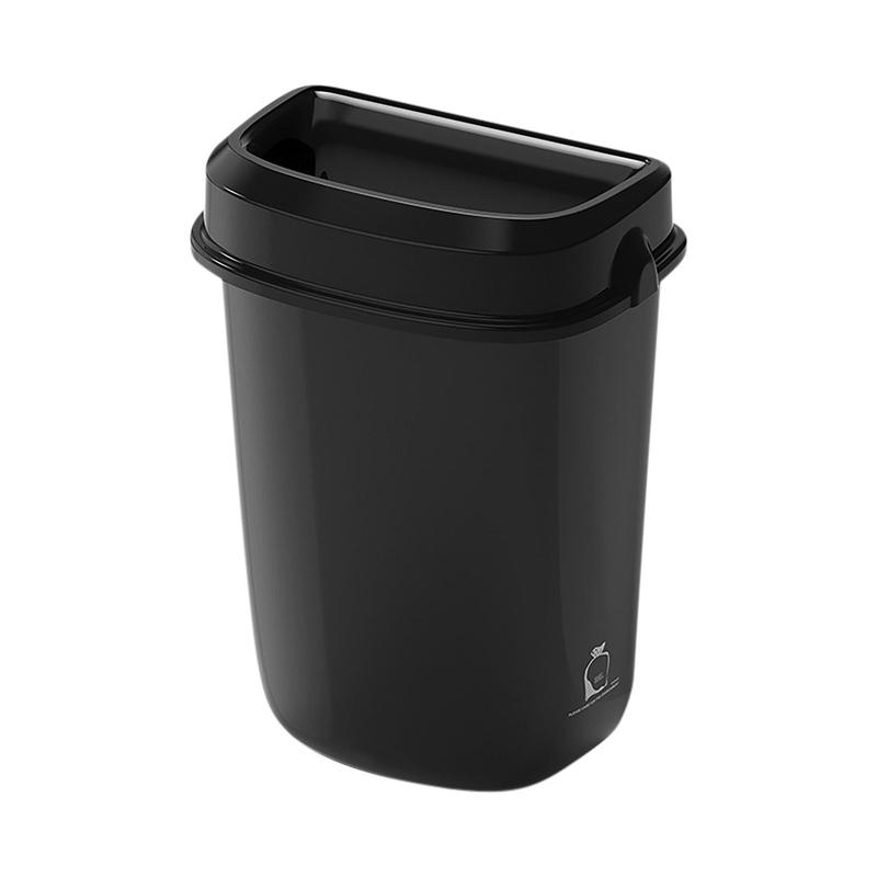 Multi Curved Trash Bin, Floor Standing or Wall Mounted, Black, 32L