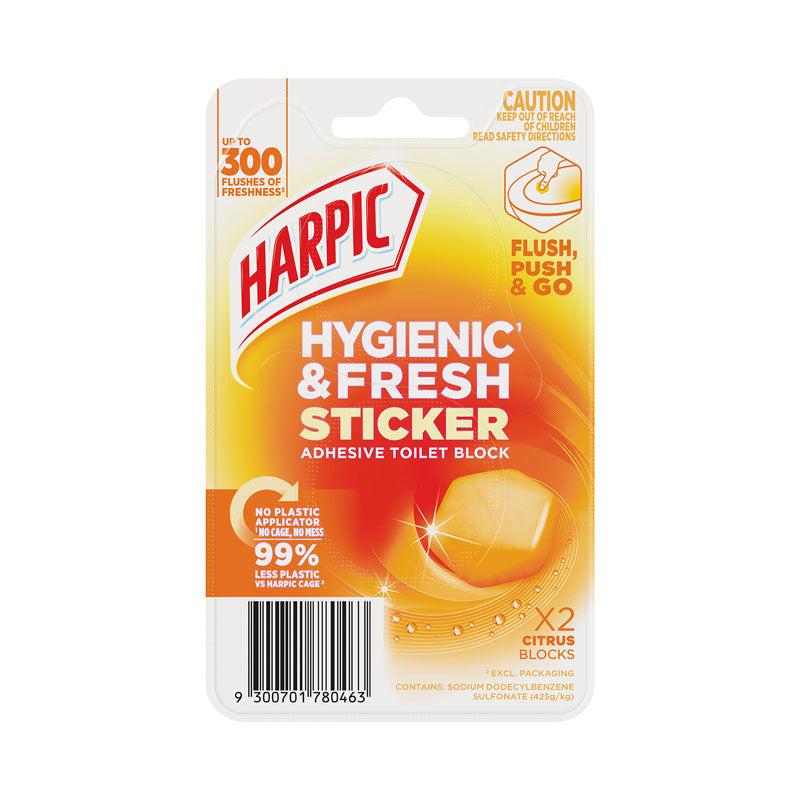 Harpic Hygienic & Fresh Sticker Toilet Block Citrus 2 Pack