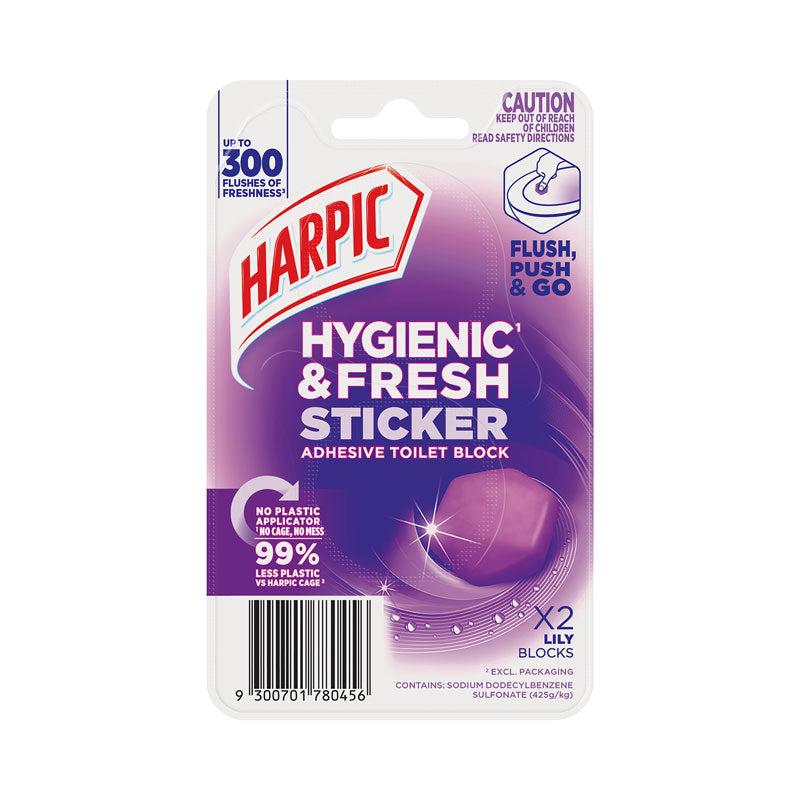 Harpic Hygienic & Fresh Sticker Toilet Block Lily 2 Pack