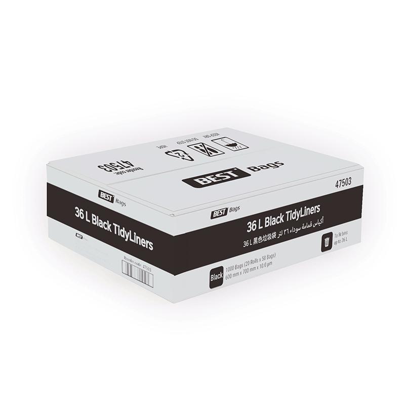 Best Hygiene 36 L Black Tidy Liners, 1000 Bags