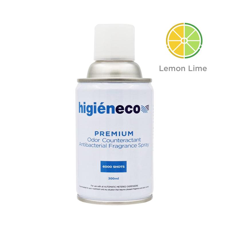 Higieneco Lemon Lime Automatic Aerosol Air Freshener Fragrance Refill, Antibacterial, 300 mL