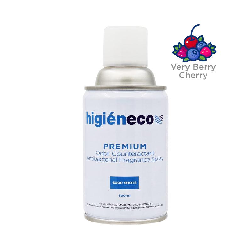 Higieneco Very Berry Cherry Automatic Aerosol Air Freshener Fragrance Refill, Antibacterial, 300 mL