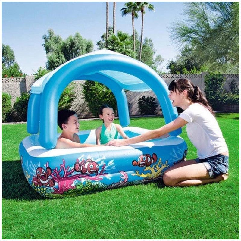 Bestway Inflatable Floor, Removable Top Uv Protected Inflatable Children's Pool (147X147X122Cm) - 52192