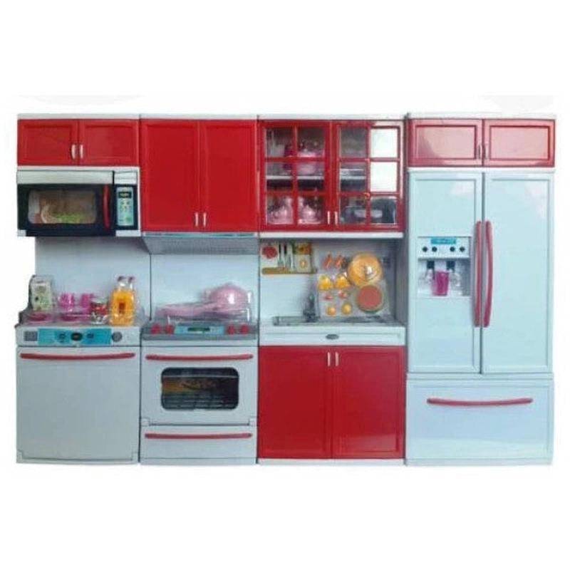 Kitchen Set - Opening Lid, Battery Operated, Lighted And Sounded 4 Pieces 50X33Cm