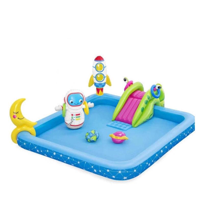 Bestway 53126 - Funfair Inflatable Fun Pool With Slide And Accessories And Astronaut Figure (228X206X84Cm)