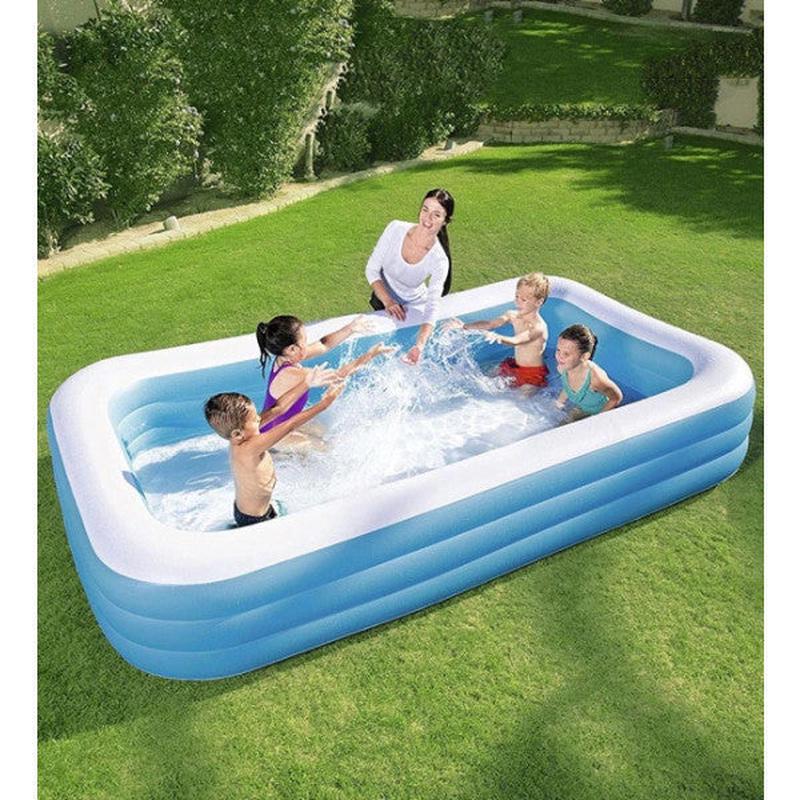 Pump Gift - Bestway Mega Size Rectangular Inflatable Family Pool -54006
