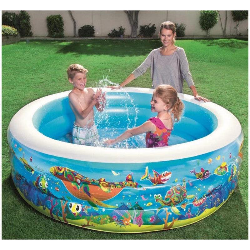 Water Pump-Bestway 51122, Ocean Pattern Inflatable Family Pool (196X53Cm)